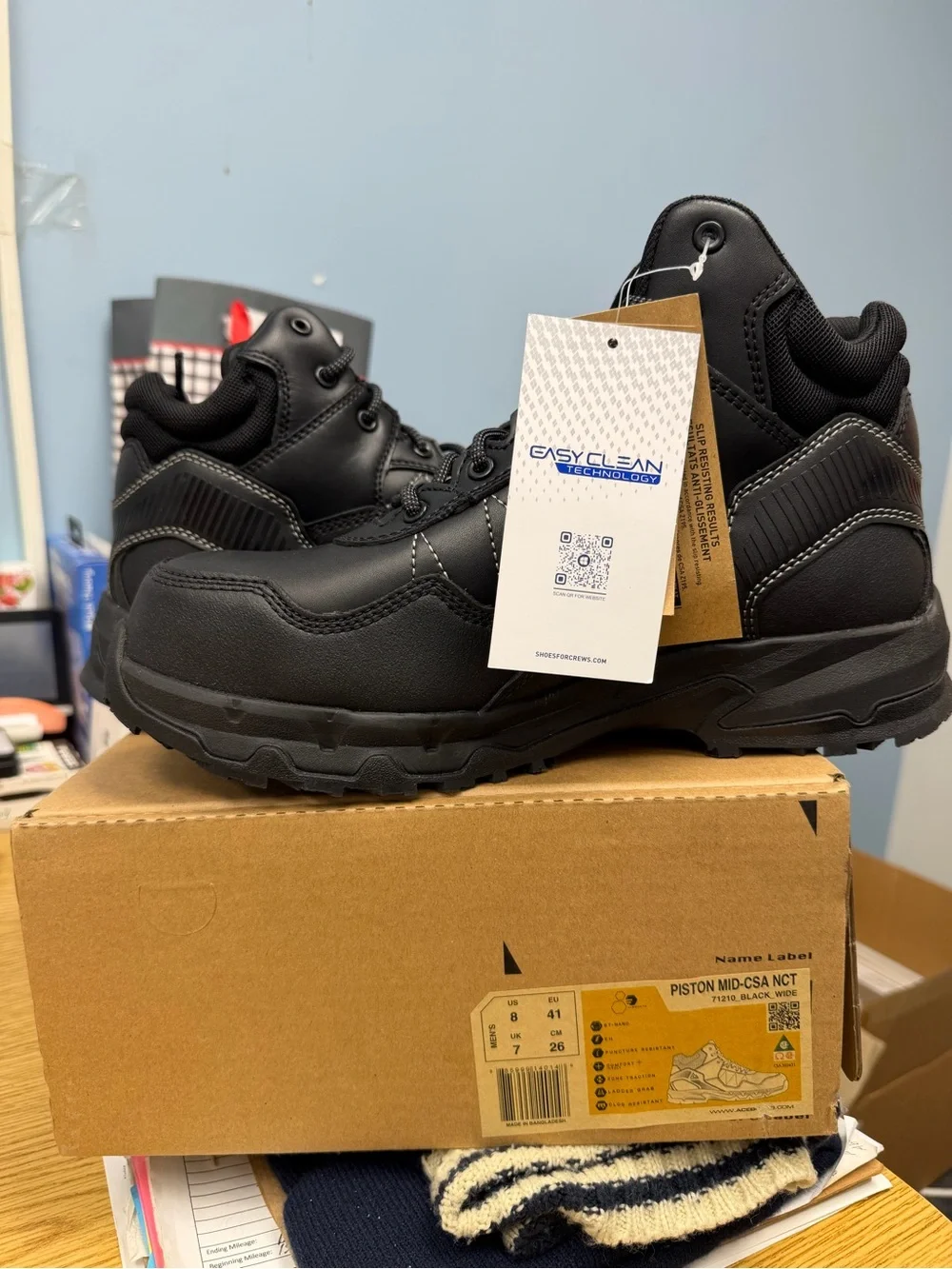 Men's Black Lace-Up Tactical Work Shoe